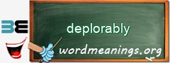 WordMeaning blackboard for deplorably
